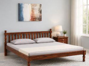 Virello Luxury Handcrafted Solid Sheesham Wood Double Bed