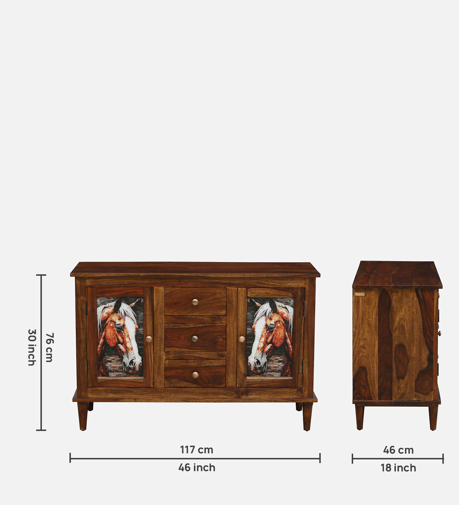 Virello Sheesham Wood Handmade Storage Cabinet with Elegant Design - Image 5
