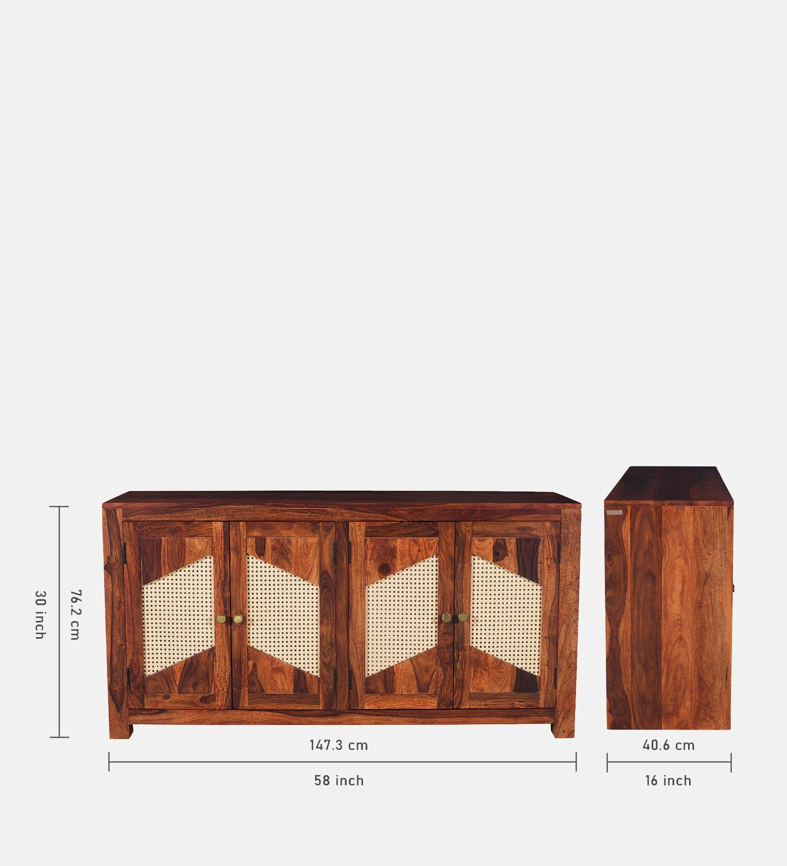 Bellanova Solid Sheesham Wood Utility Cabinet for Home Décor - Image 5