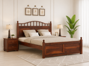 Windsor Classic Wooden Storage Bed in Walnut Finish