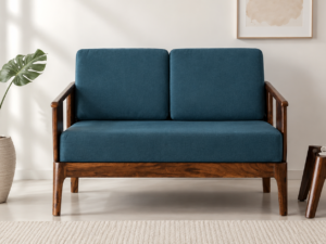 Windsor Grace Solid Sheesham Wood 2 Seater Sofa in Rich Walnut Finish