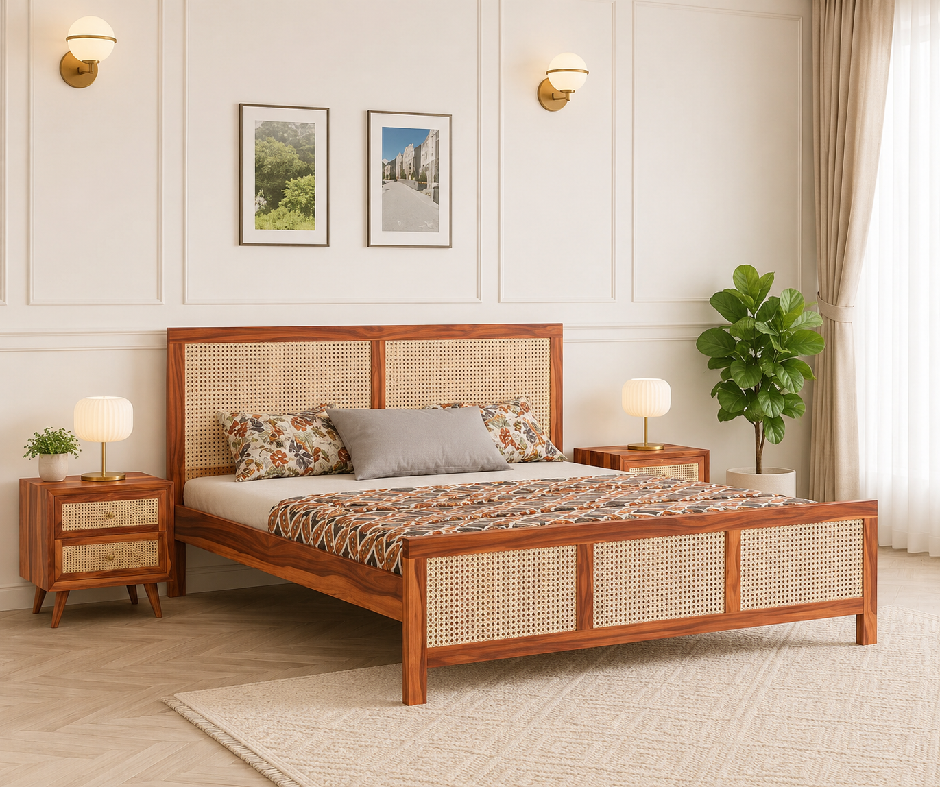 Windsor Premium Solid Sheesham Wood Without Storage Bed