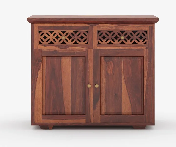 Woodhaven Solid Sheesham Wood Utility Cabinet in Honey Oak Finish - Image 2
