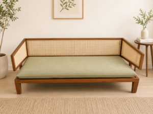 Woodora Natural Solid Sheesham Wood 3 Seater Sofa