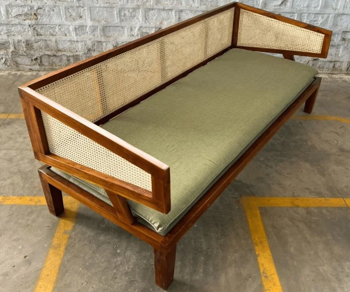 Woodora Natural Solid Sheesham Wood 3 Seater Sofa - Image 5