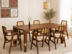 Zavian Premium Solid Sheesham Wood Dining Table Set
