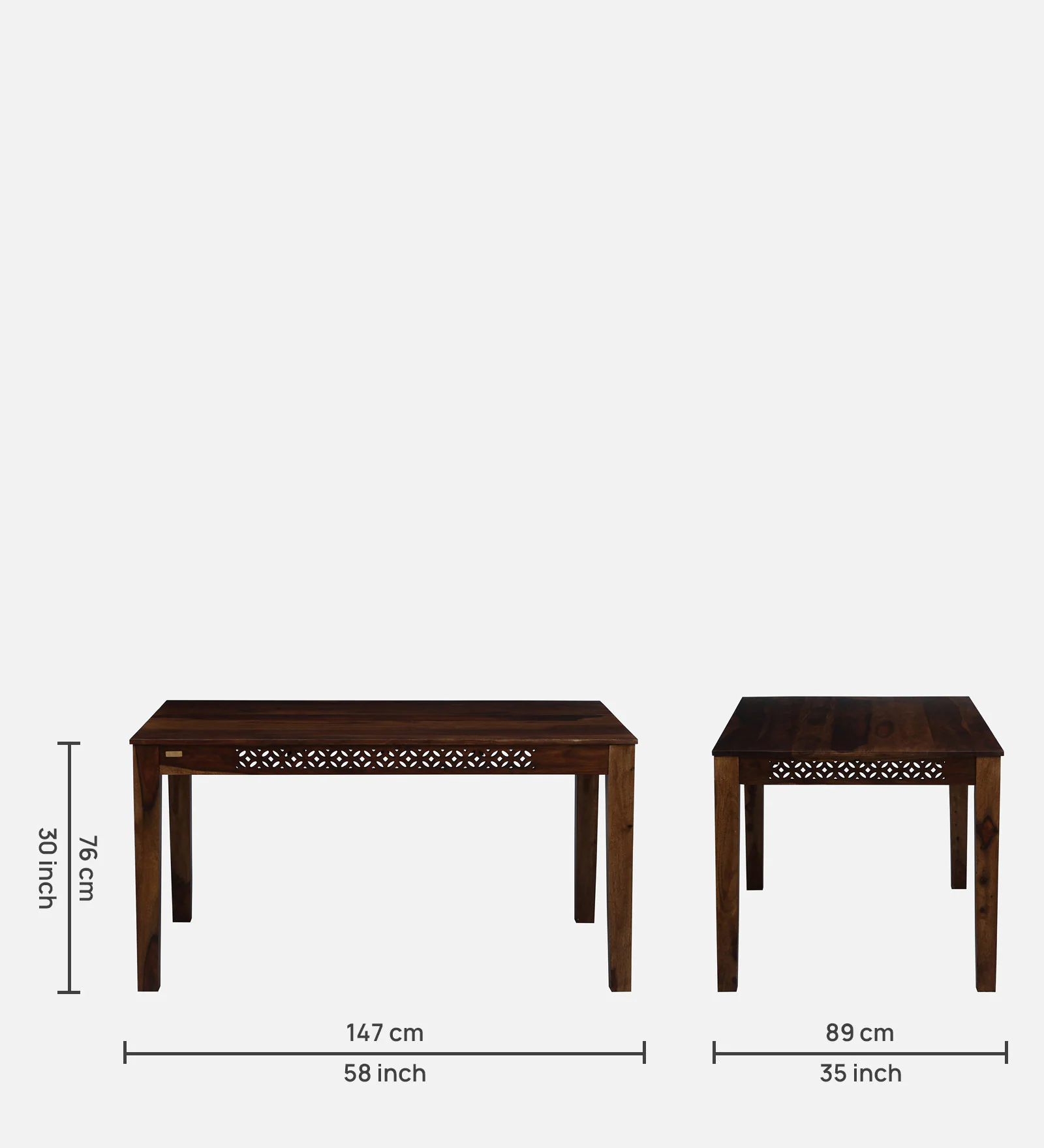 Zerano Premium Solid Sheesham Wood Dining Set for 6 - Image 5