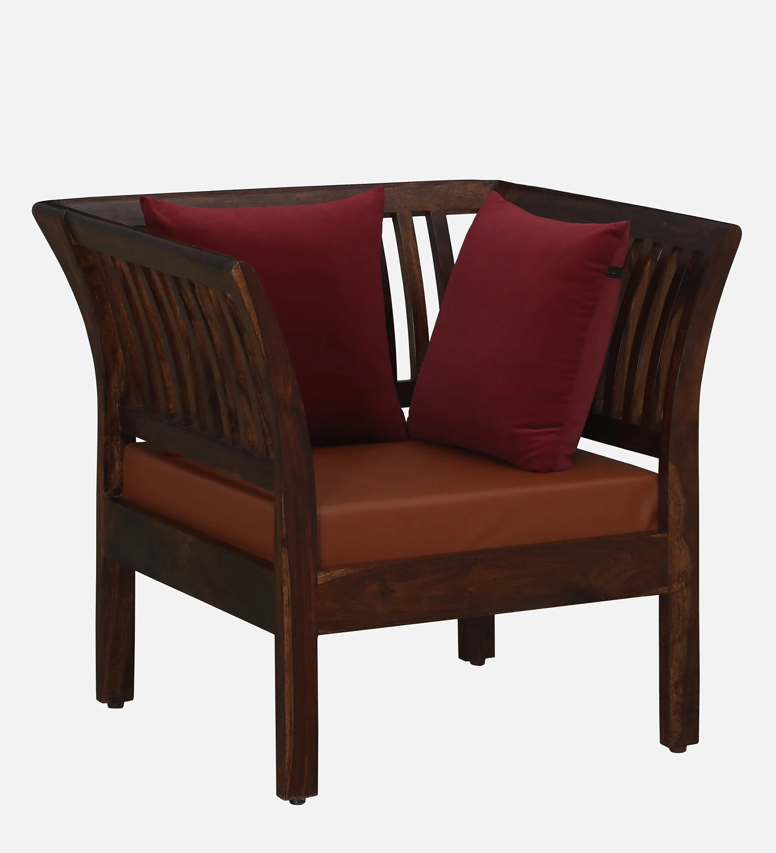 Zorvik Sheesham Wood Living Room 1 Seater Sofa in Honey Finish - Image 3
