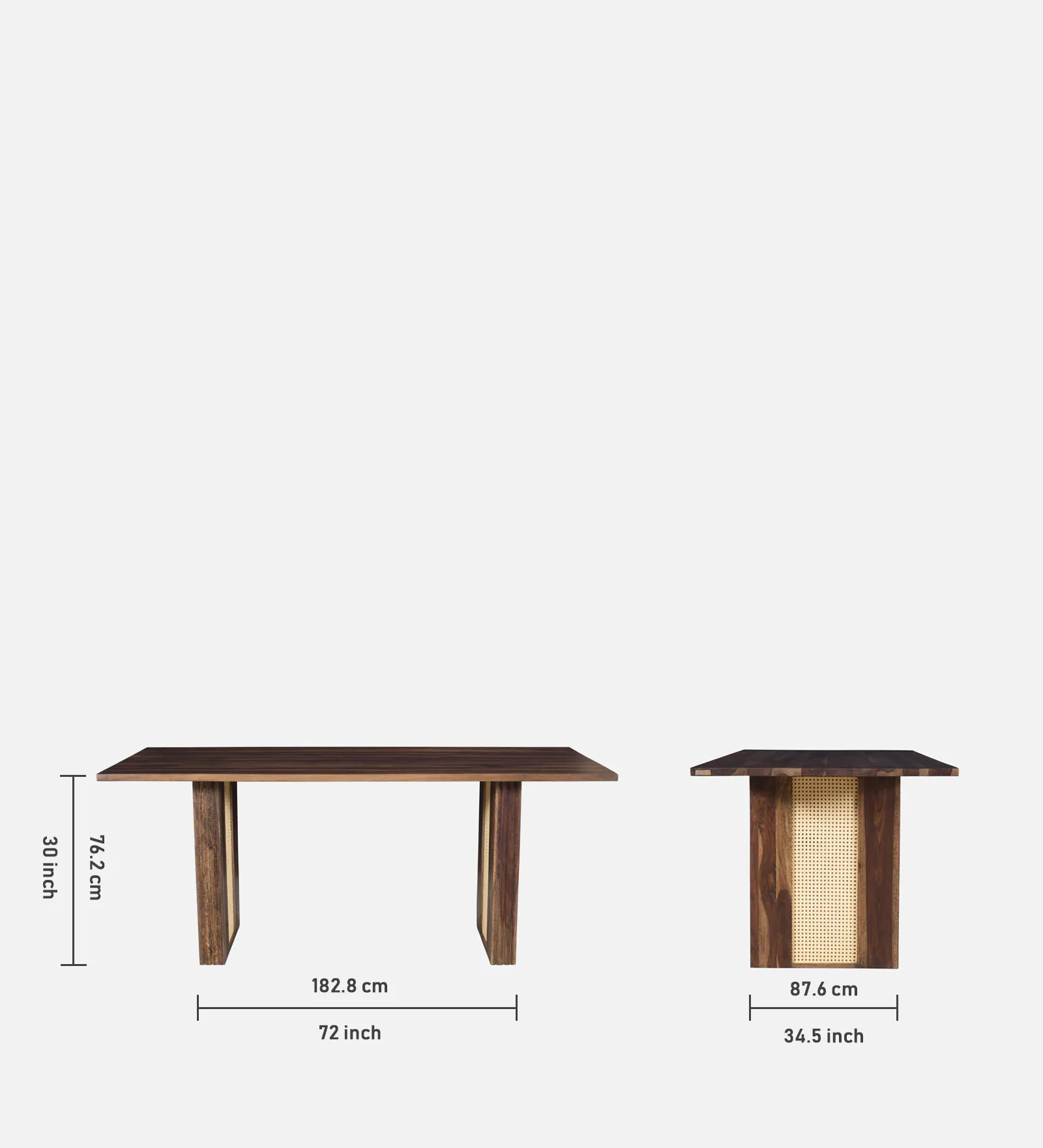 Solid Sheesham Wood 6 Seater Dining Table Set in Honey Finish - Image 9