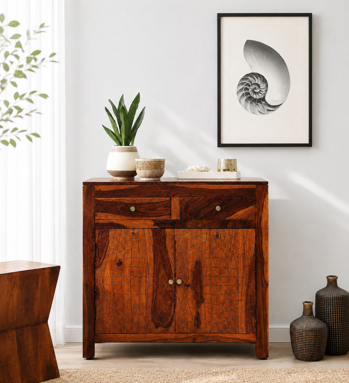 Velmont Handcrafted Solid Wood Cabinet for Modern Home Storage Solutions