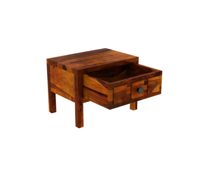 esigner Solid Sheesham Wood Bedside Table - Image 3