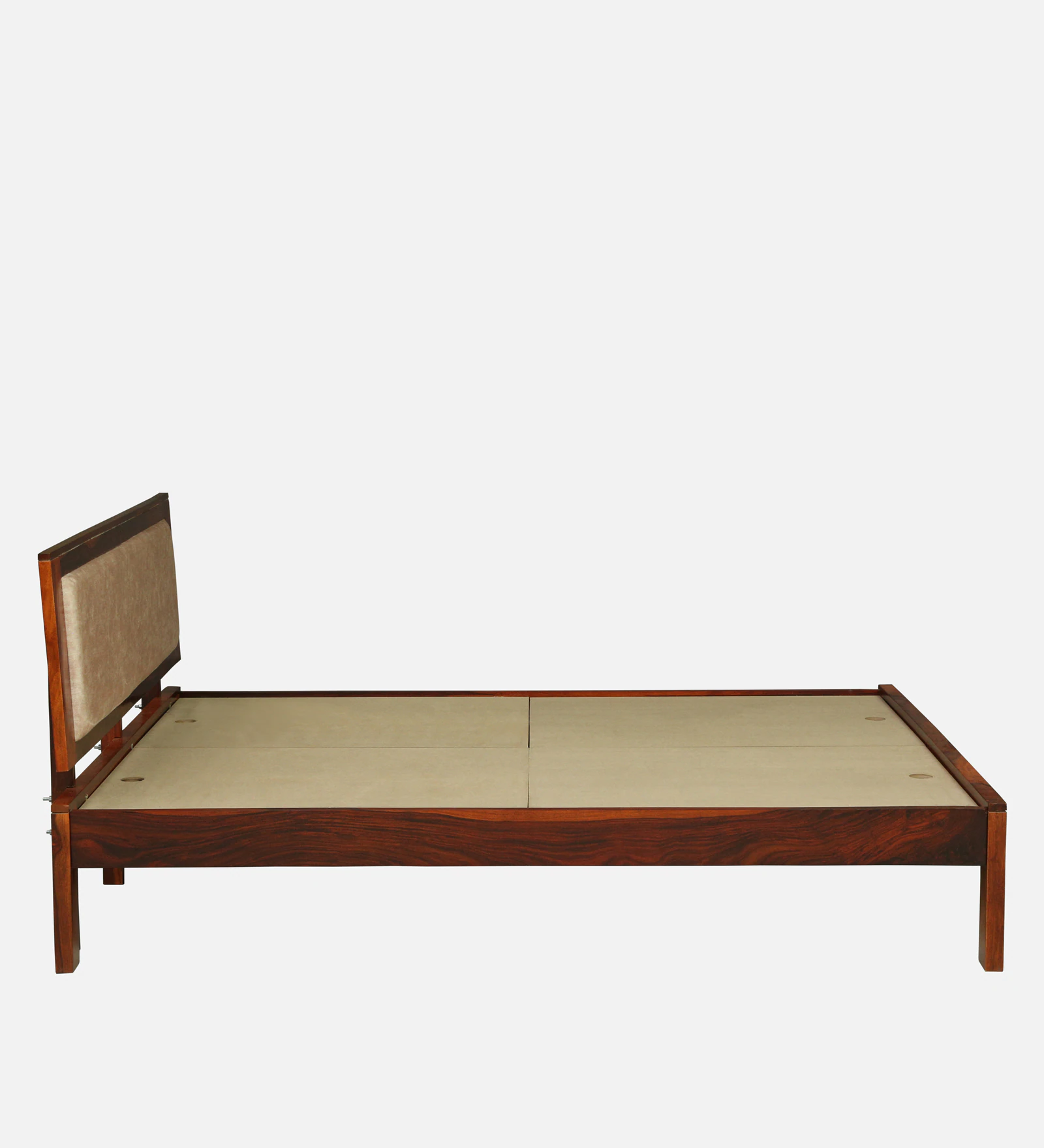 Kairo Elegant Solid Sheesham Wood Double Bed with Soft Headboard - Image 7