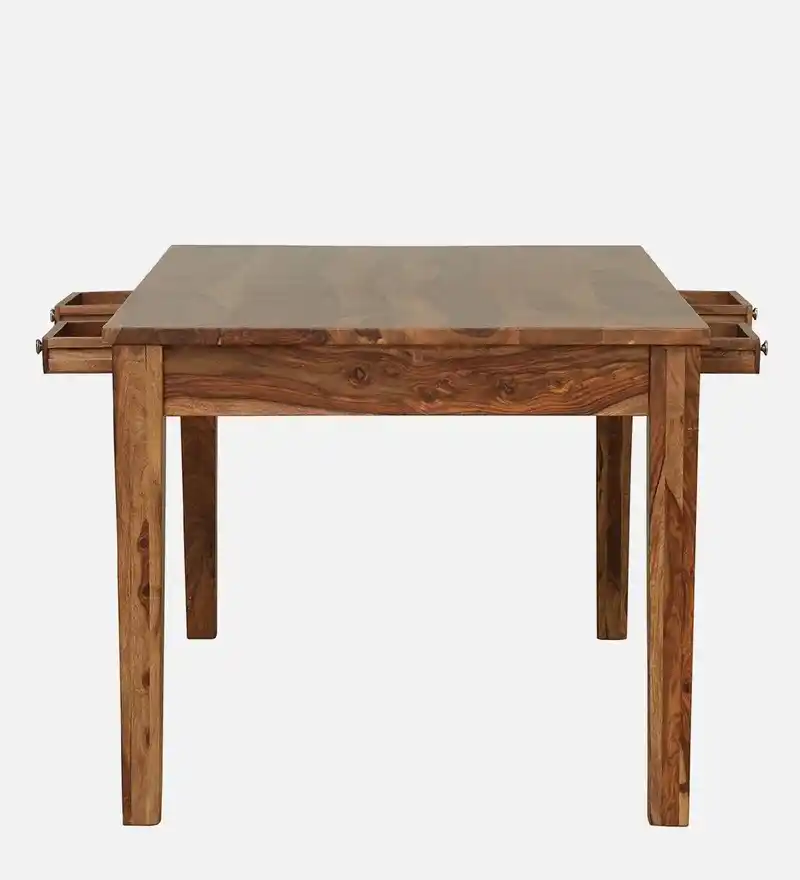 Orlena Solid Sheesham Wood Dining Table with Natural Finish - Image 5