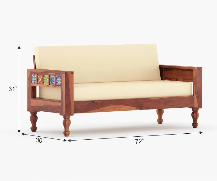 Nature Crest Solid Sheesham Wood Luxury Sofa - Image 4