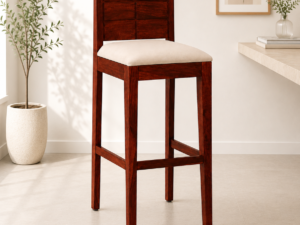 Alverto Premium Solid Wood Bar Chair with Elegant Design