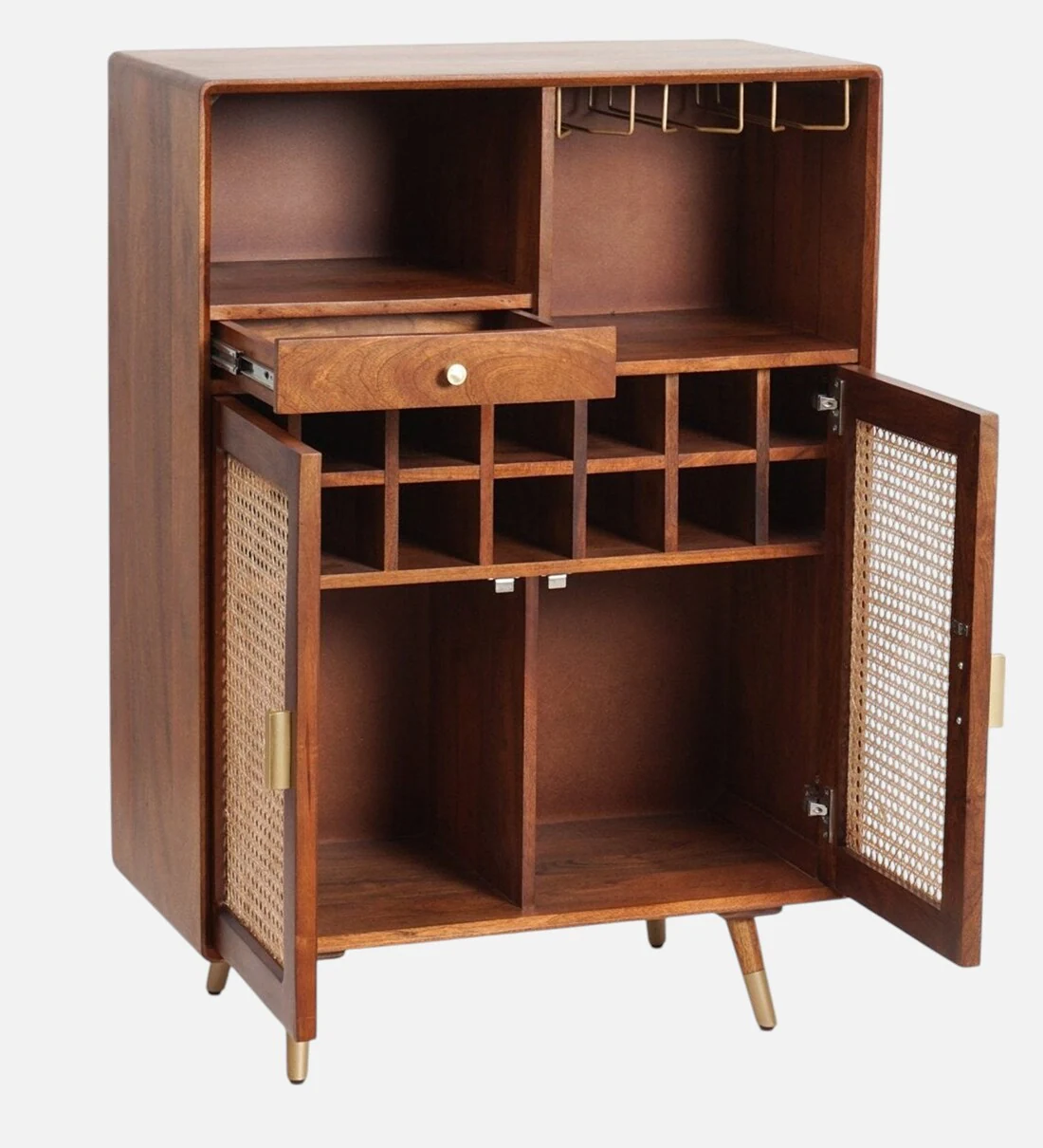 Arvion Solid Sheesham Wood Bar Cabinet with Spacious Storage - Image 6