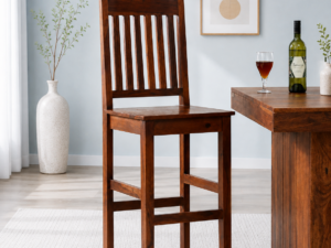 Avenza Modern Solid Wood Bar Chair with Comfortable Backrest