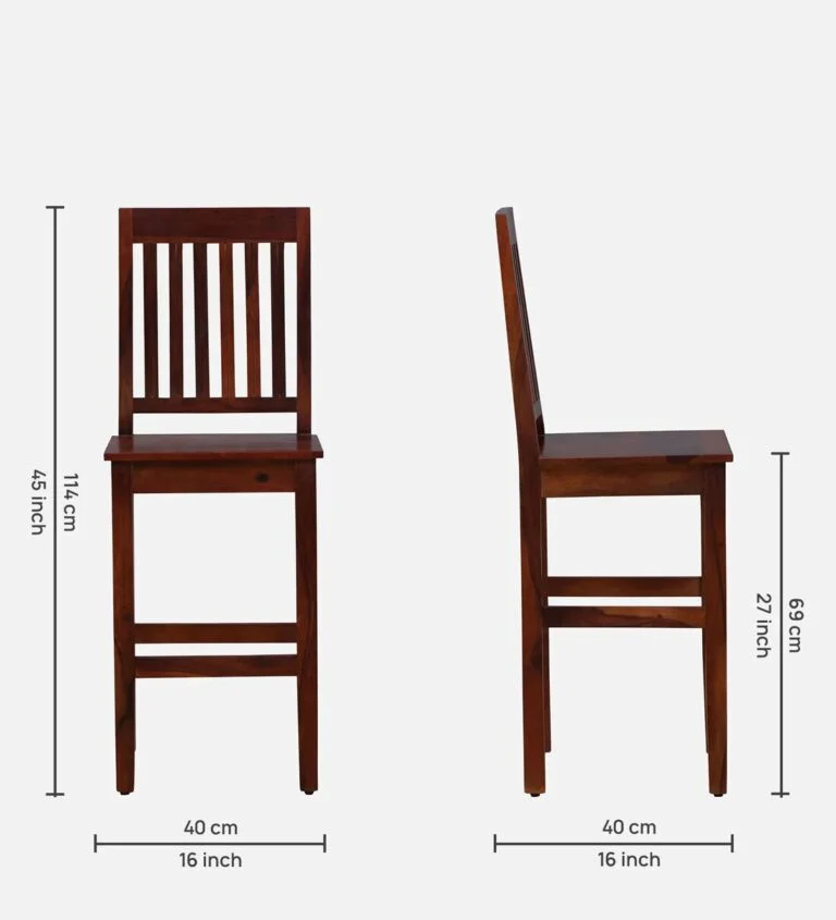 Avenza Modern Solid Wood Bar Chair with Comfortable Backrest - Image 7
