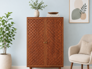 Avian Wooden Bar Cabinet with Wine Rack and Glass Storage