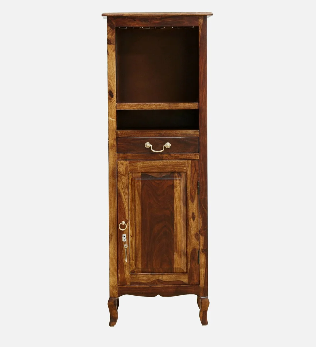 Bravion Solid Sheesham Wood Bar Cabinet with Cabinets - Image 5