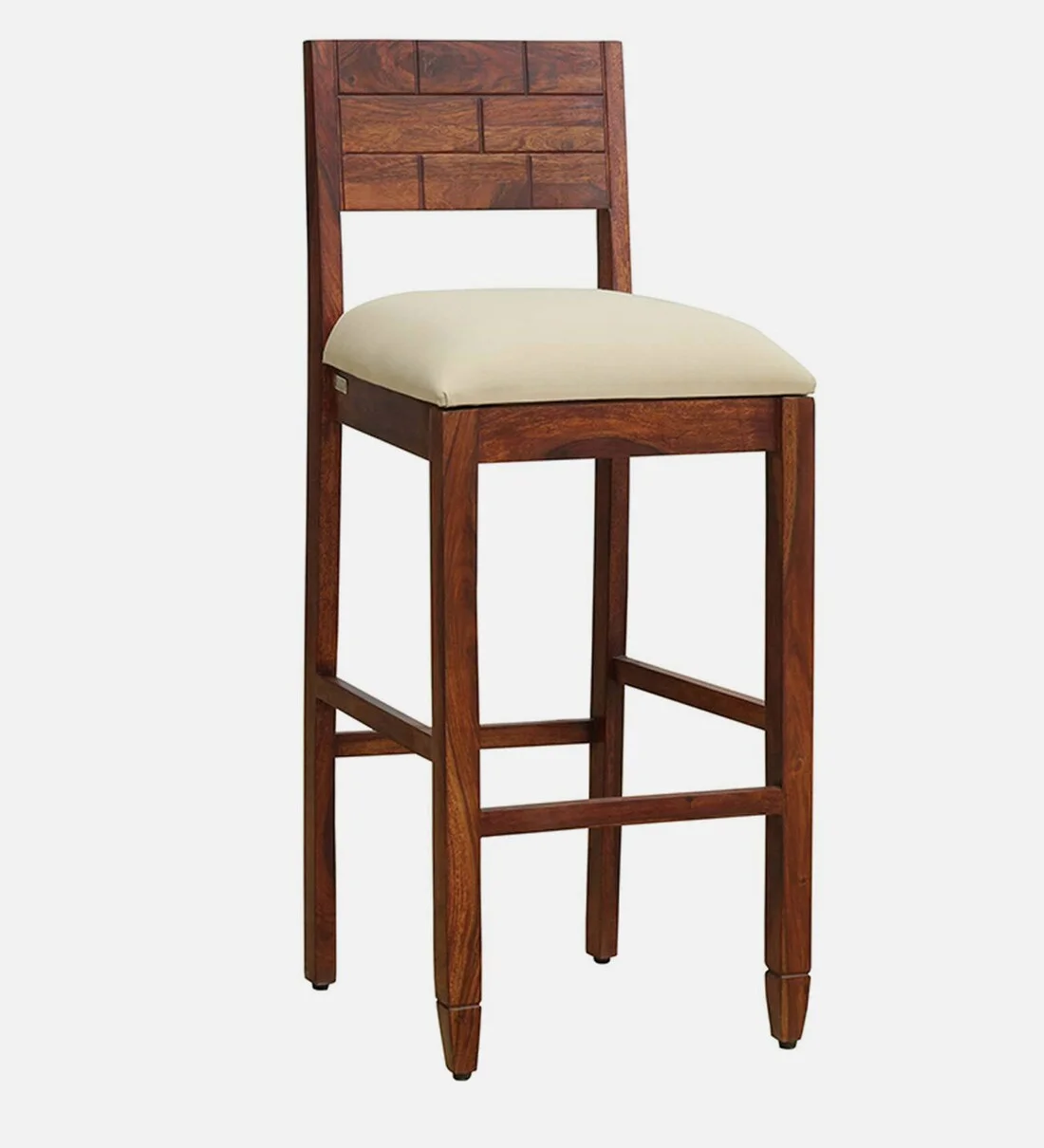 Calvion Handcrafted Sheesham Wood Bar Chair in Walnut Finish - Image 2