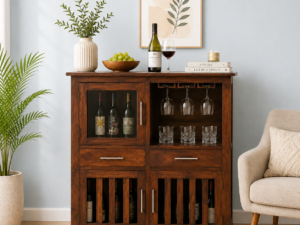 Calvion Premium Home Bar Cabinet with Wine Storage