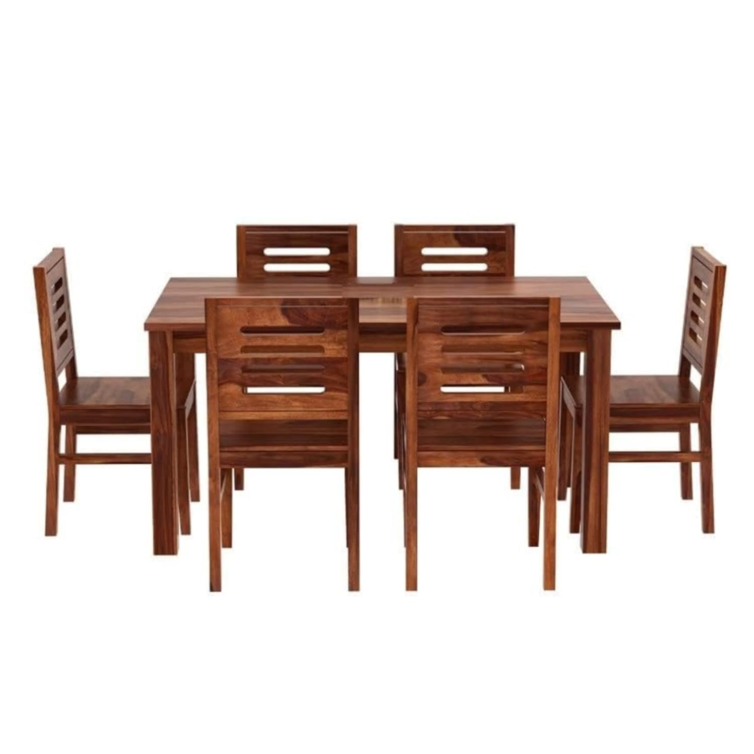 Castera Elegant Sheesham Wood 6 Seater Dining Table Set in Honey Oak Finish - Image 6