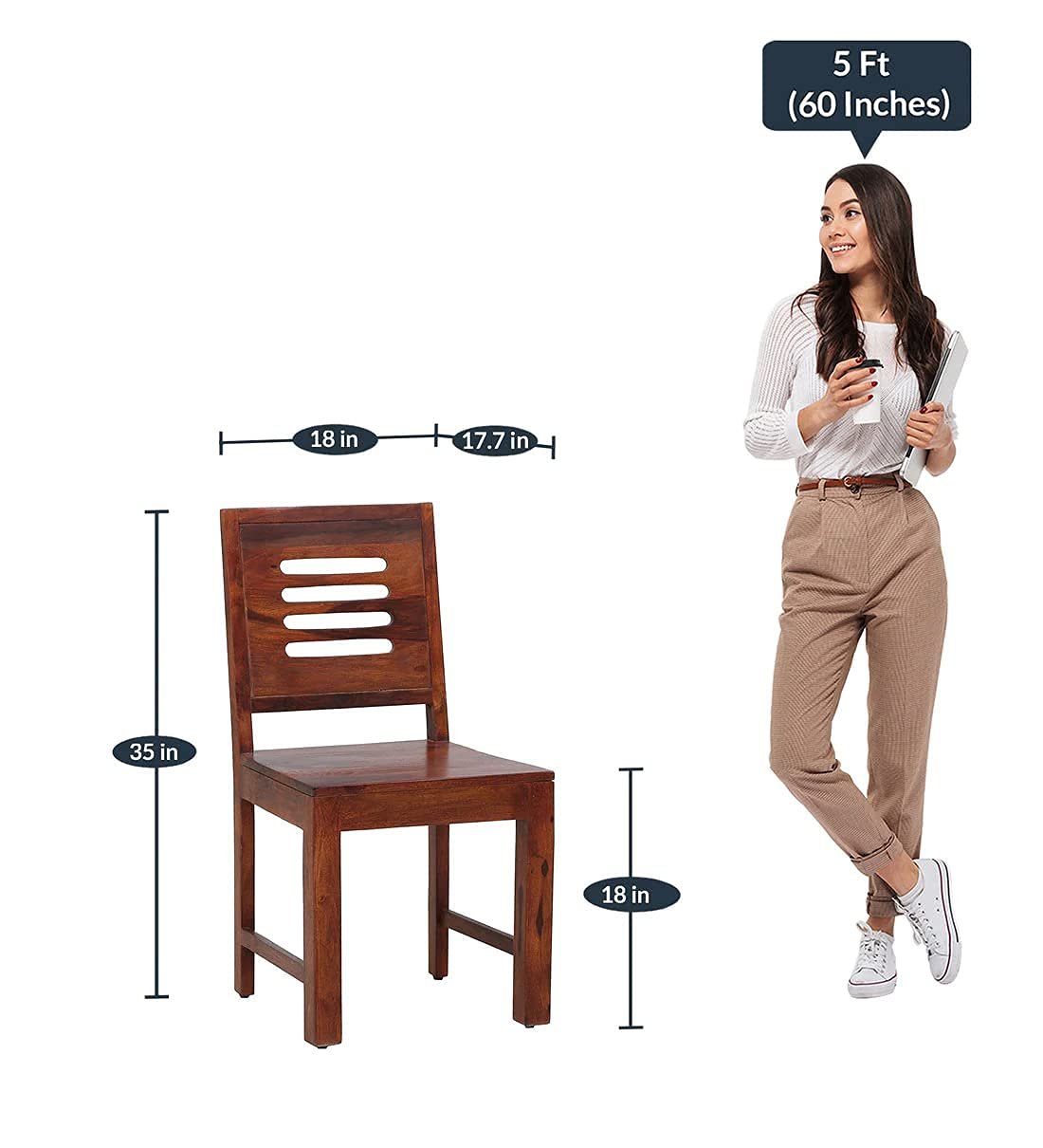 Denvor Luxury Solid Sheesham Wood 6 Seater Dining Set in Provincial Teak Finish - Image 8