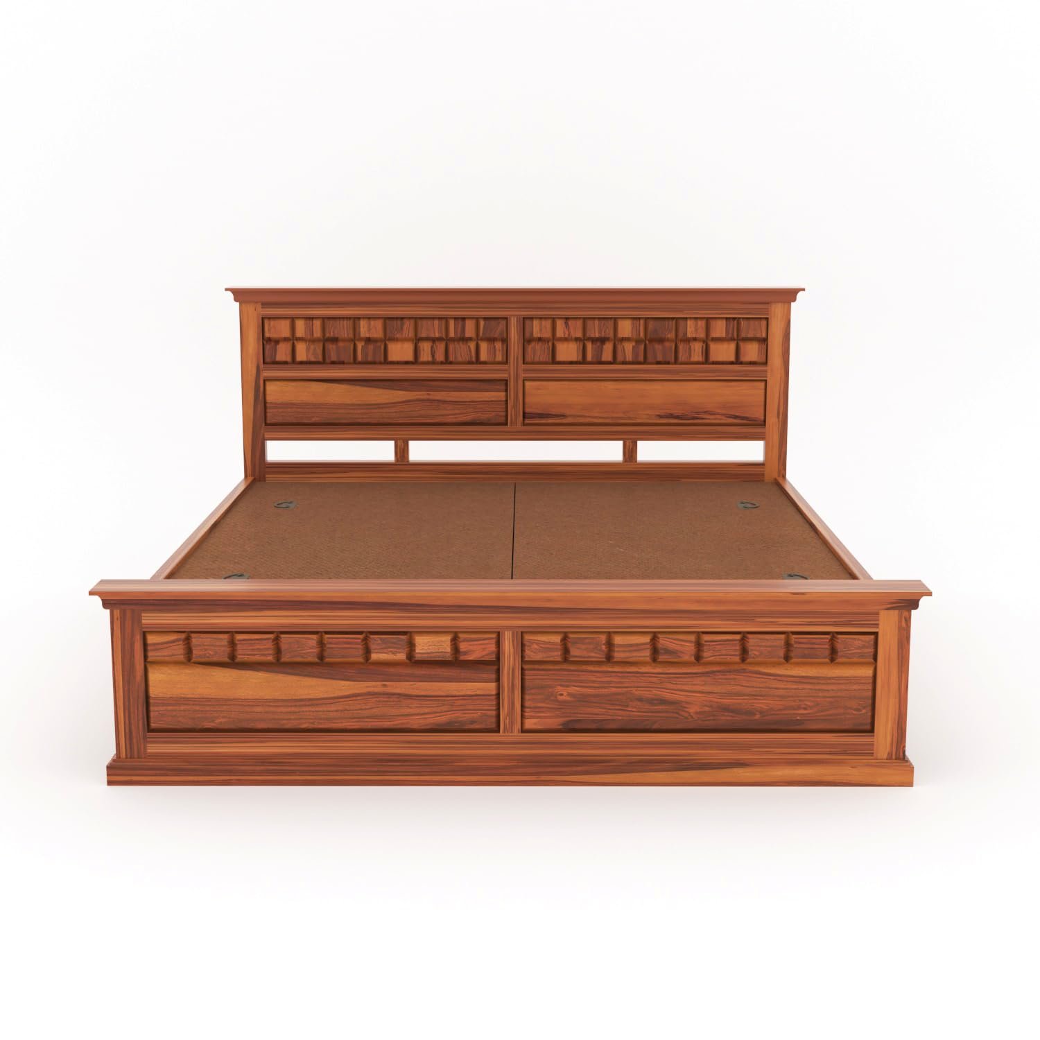Denvora Premium Wooden Storage Bed with Spacious Box Storage in Walnut Finish - Image 2