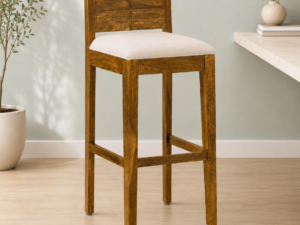 Drenza Modern Sheesham Wood Bar Chair with Foot Support