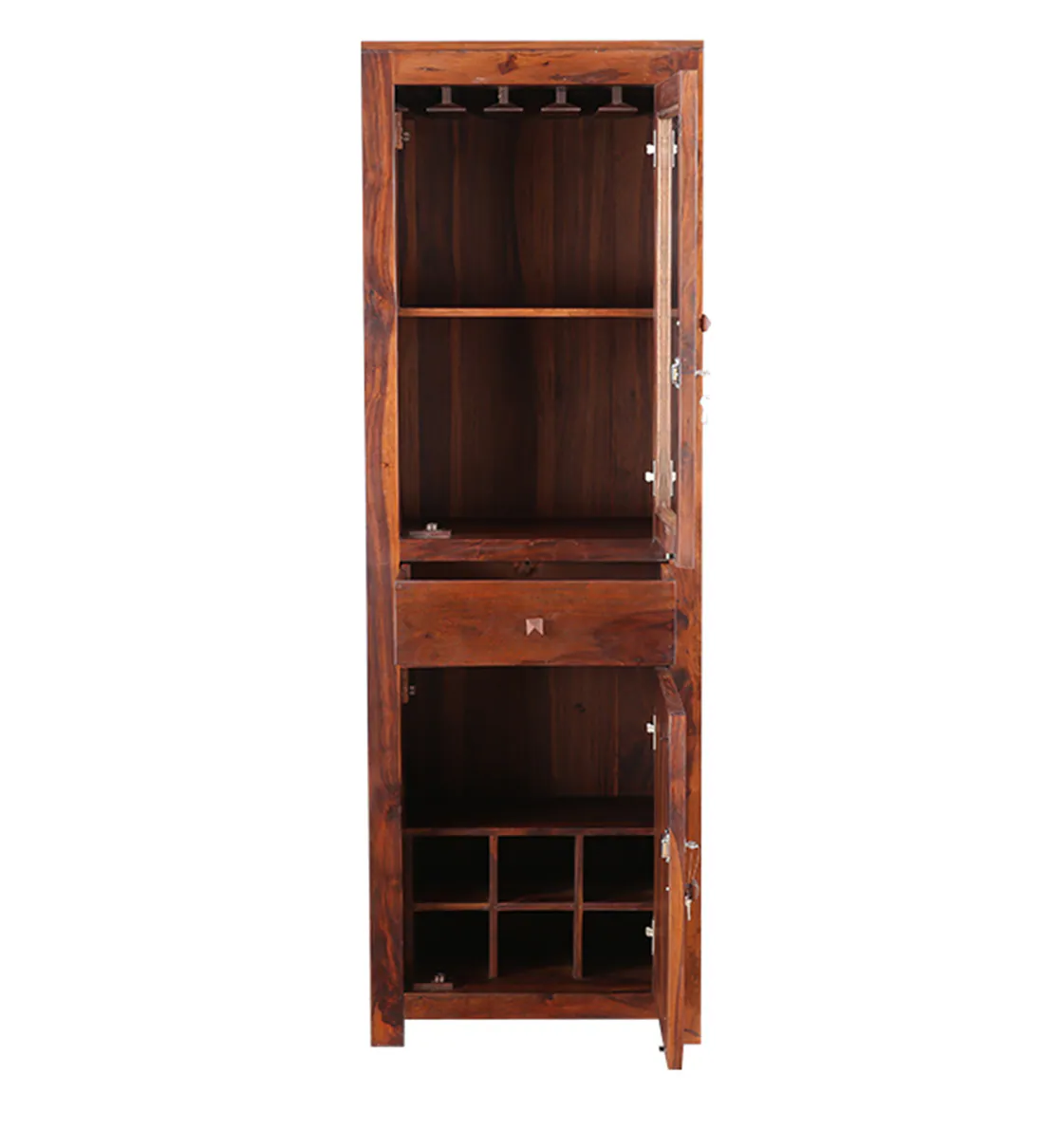 Elvora Contemporary Sheesham Wood Bar Cabinet - Image 2