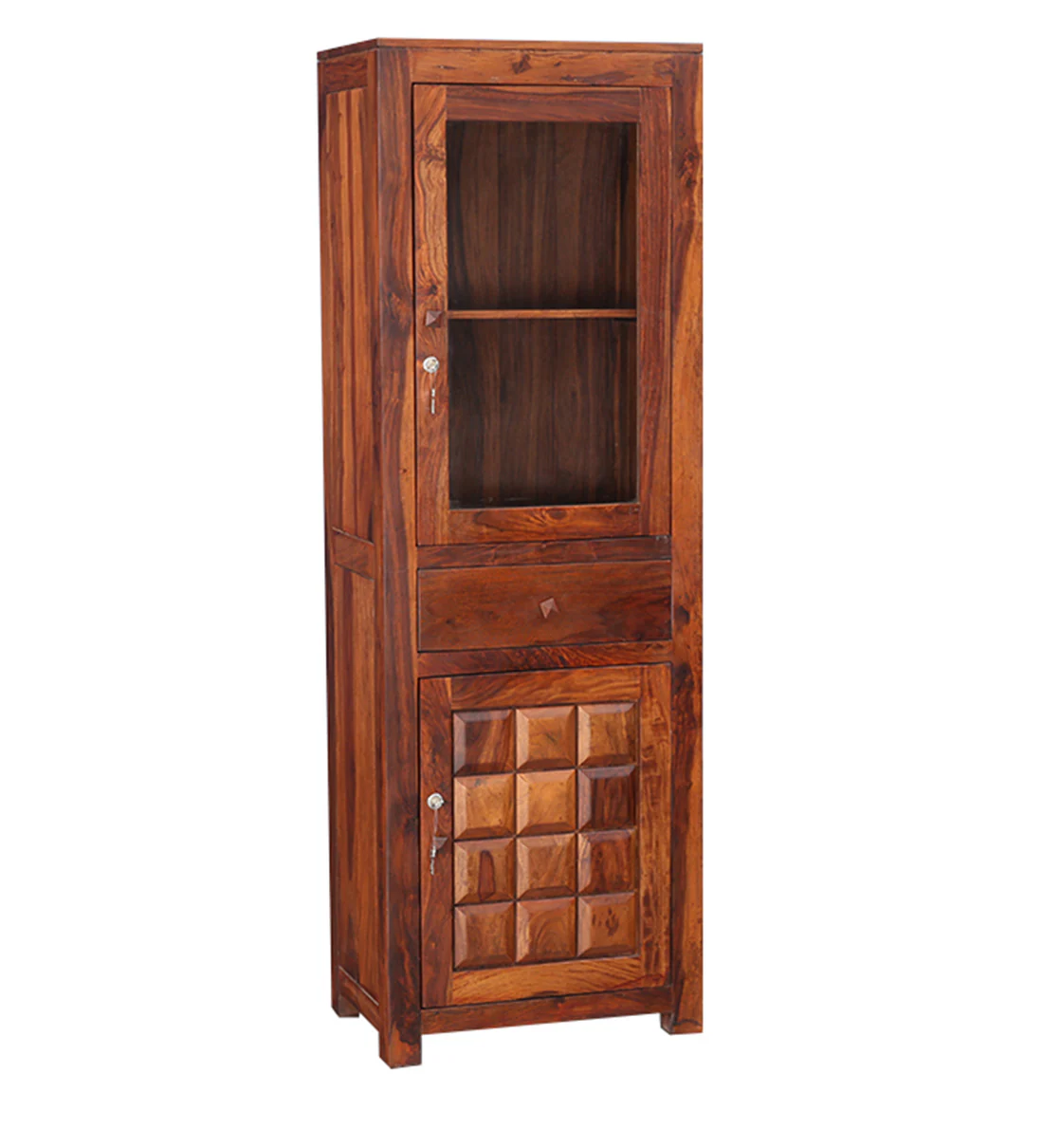 Elvora Contemporary Sheesham Wood Bar Cabinet - Image 6