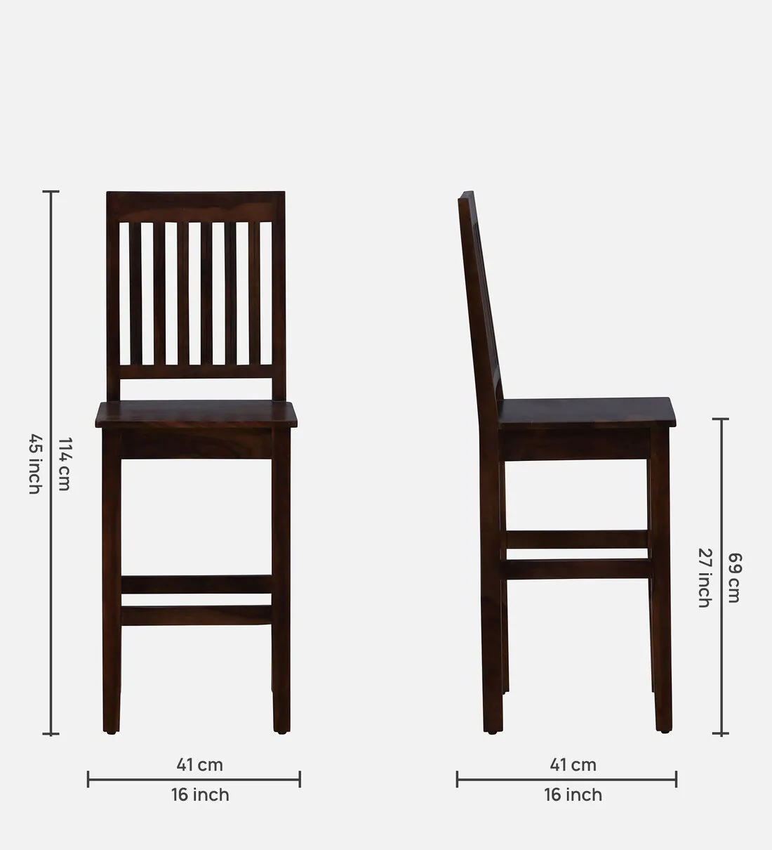 Elvora Premium Wooden Bar Chair with Comfortable Wide Seat - Image 5