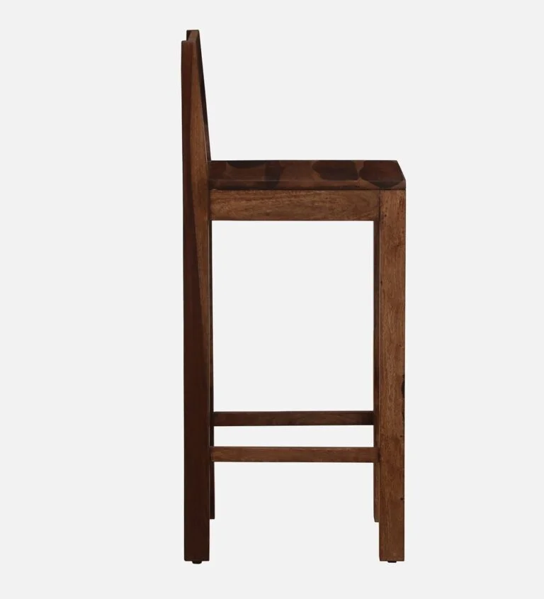 Emmen Solid Wood High Bar Chair in Rustic Teak Finish - Image 2