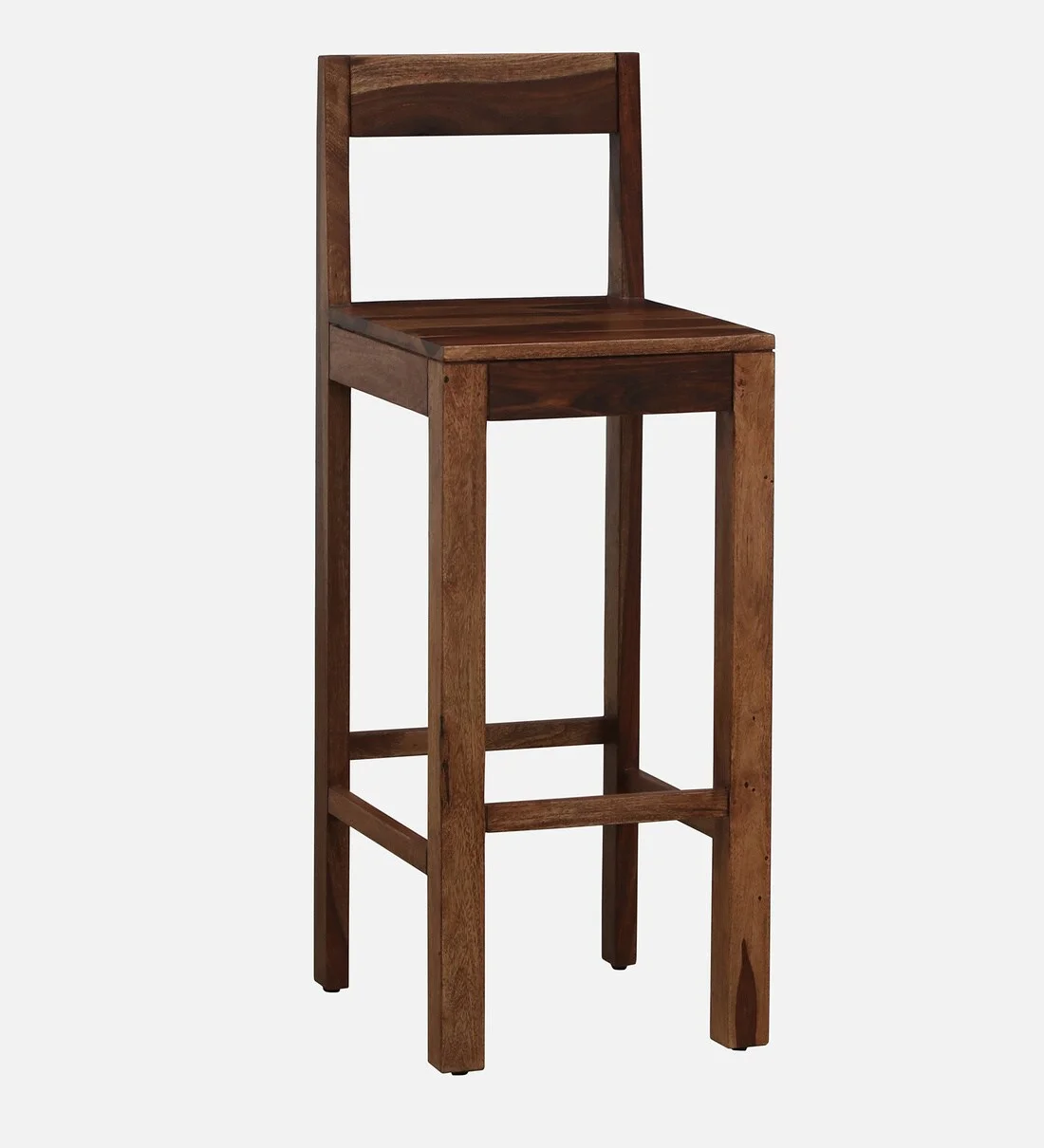 Emmen Solid Wood High Bar Chair in Rustic Teak Finish - Image 4