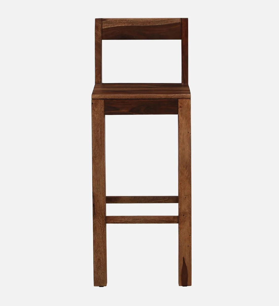 Emmen Solid Wood High Bar Chair in Rustic Teak Finish - Image 7
