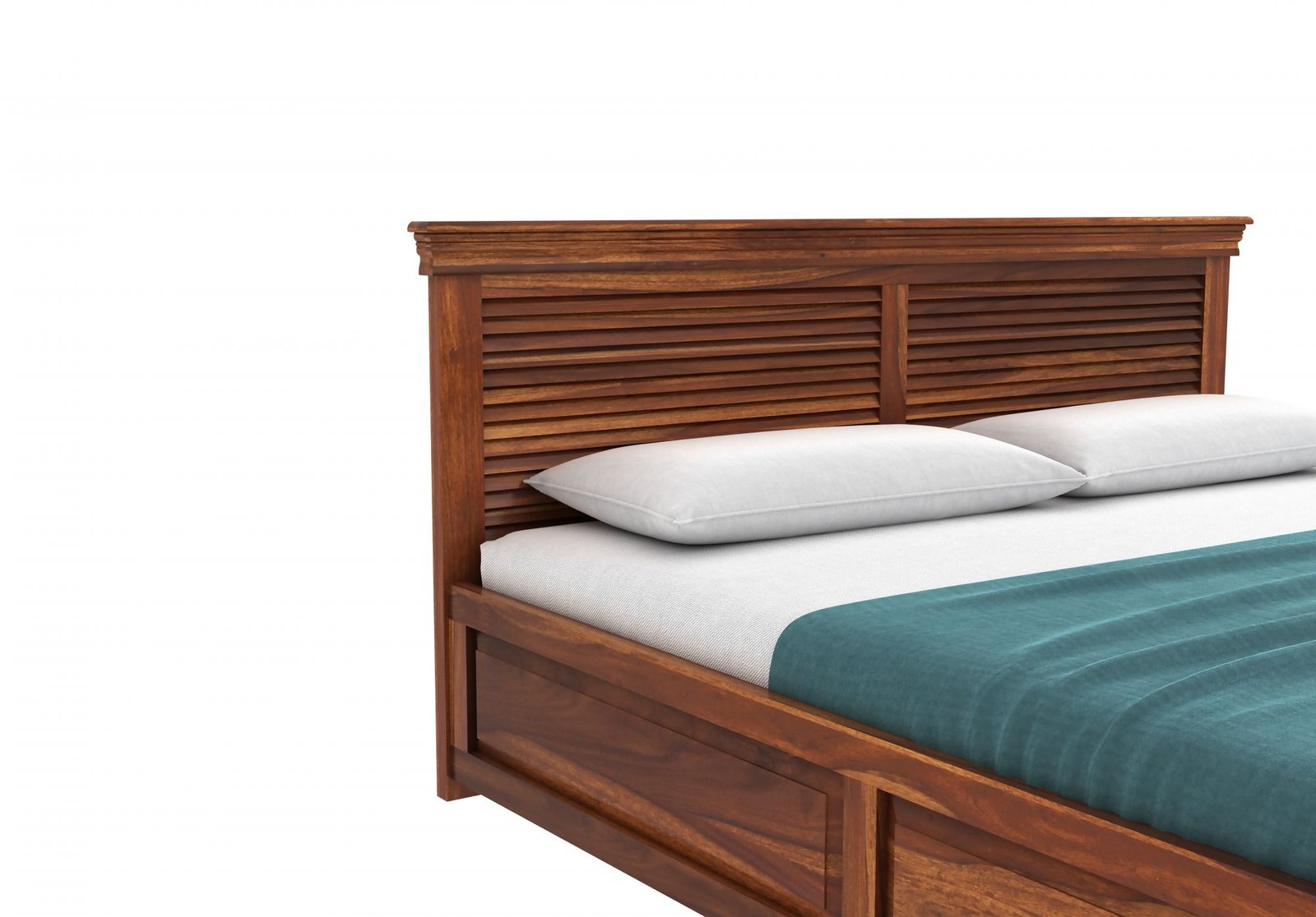 Ferlino Handcrafted Solid Wood Storage Bed with Large Underbed Storage Compartments - Image 6