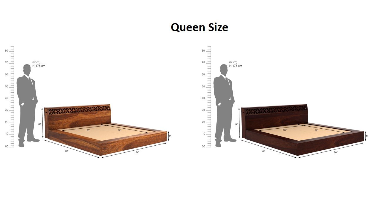 Grevix Premium Sheesham Wood Storage Bed in Provincial Teak Finish - Image 2