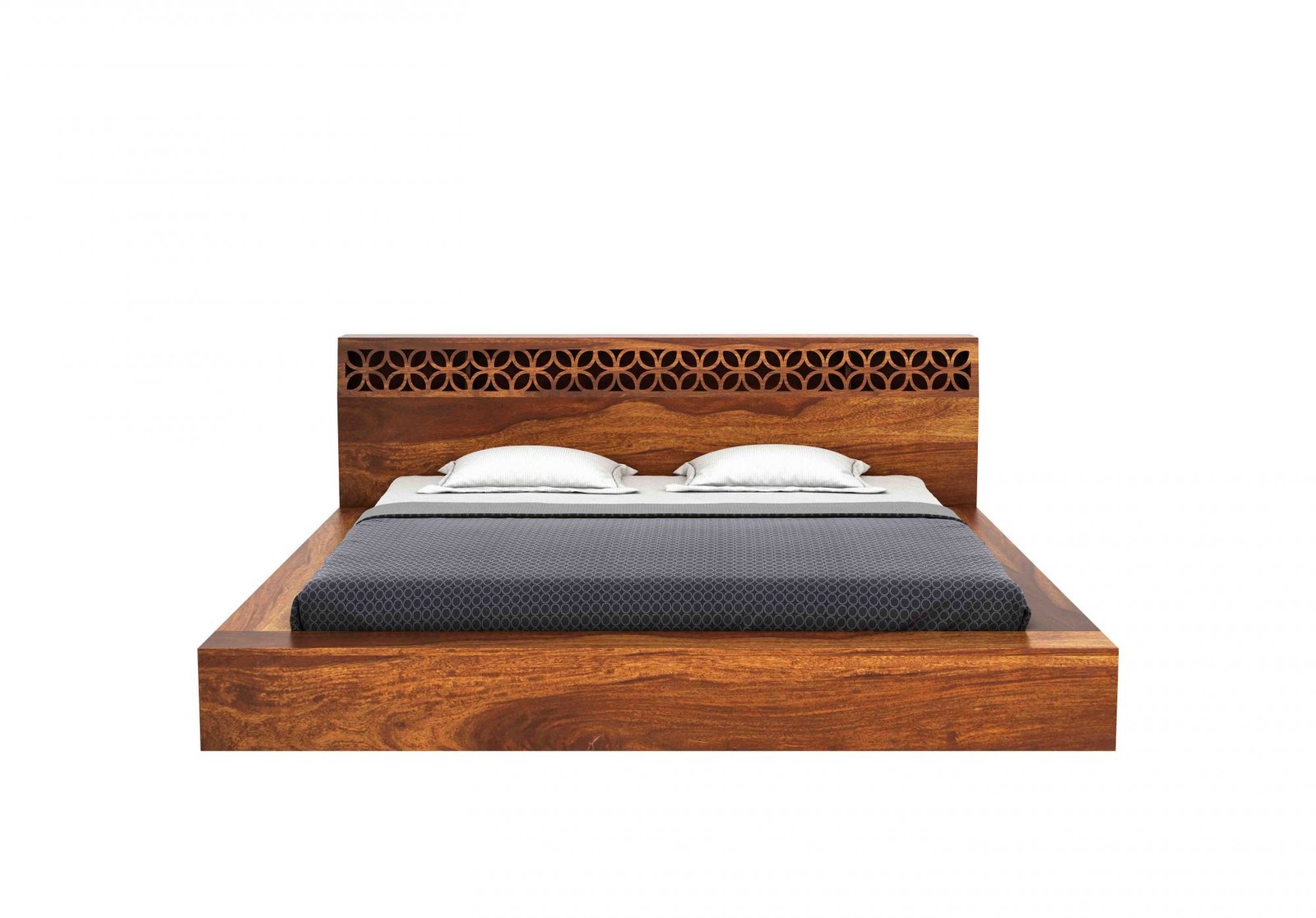 Grevix Premium Sheesham Wood Storage Bed in Provincial Teak Finish - Image 3
