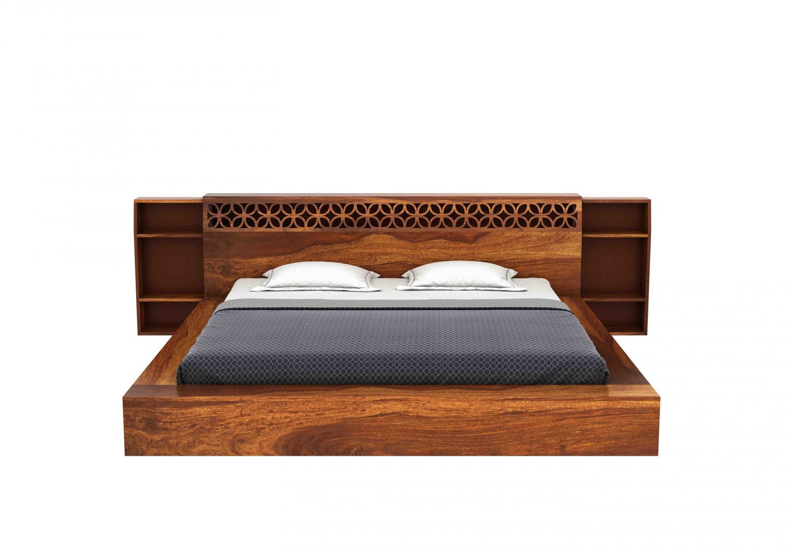 Grevix Premium Sheesham Wood Storage Bed in Provincial Teak Finish - Image 5