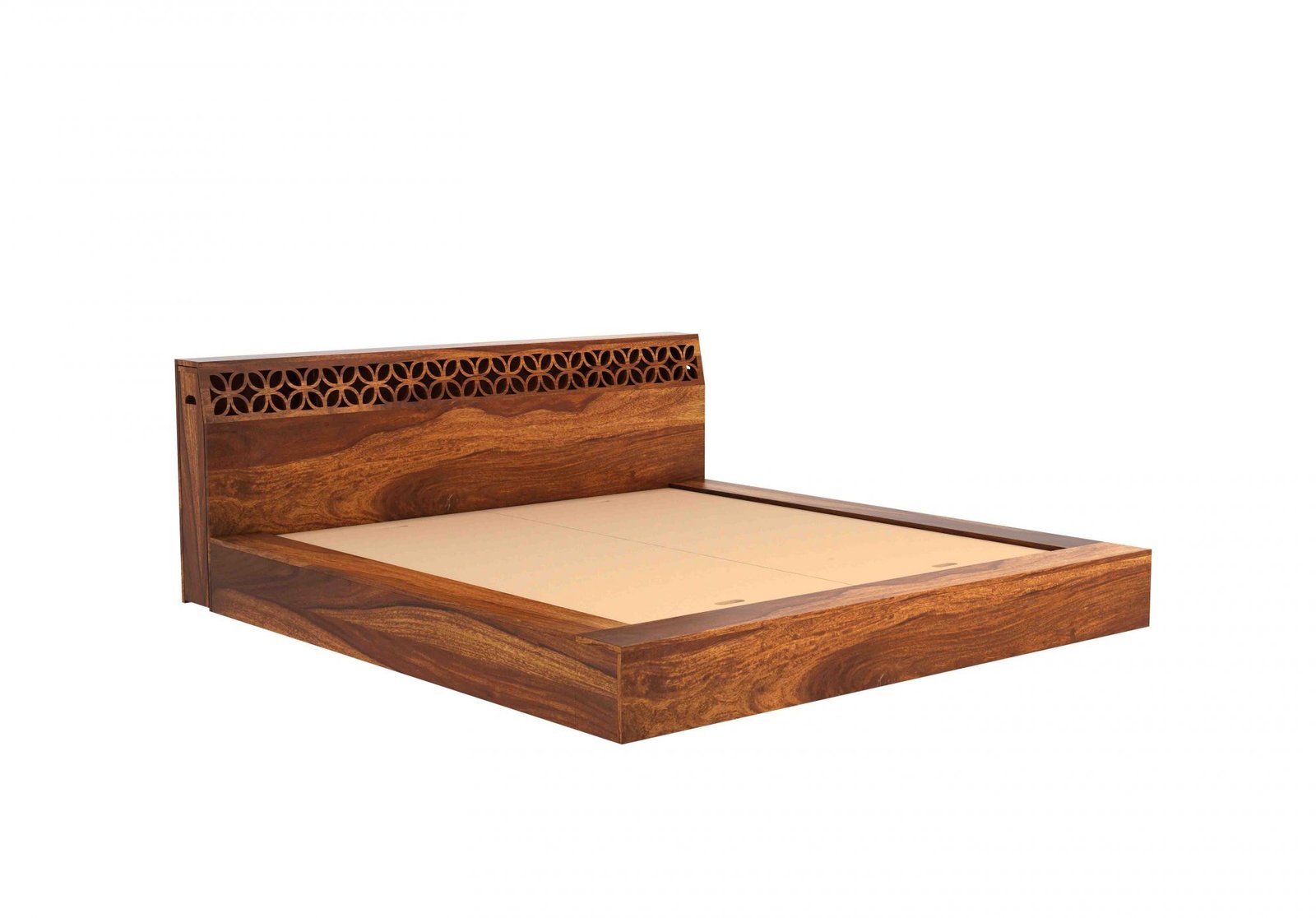 Grevix Premium Sheesham Wood Storage Bed in Provincial Teak Finish - Image 6