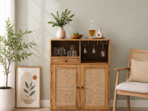 Hermance Luxury Sheesham Wood Bar Cabinet