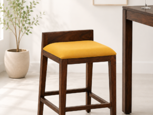 Hermance Premium Wooden Bar Chair with Ergonomic Back Support