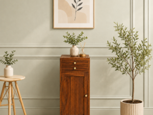 Krevix Solid Wood Bar Cabinet for Modern Living Spaces