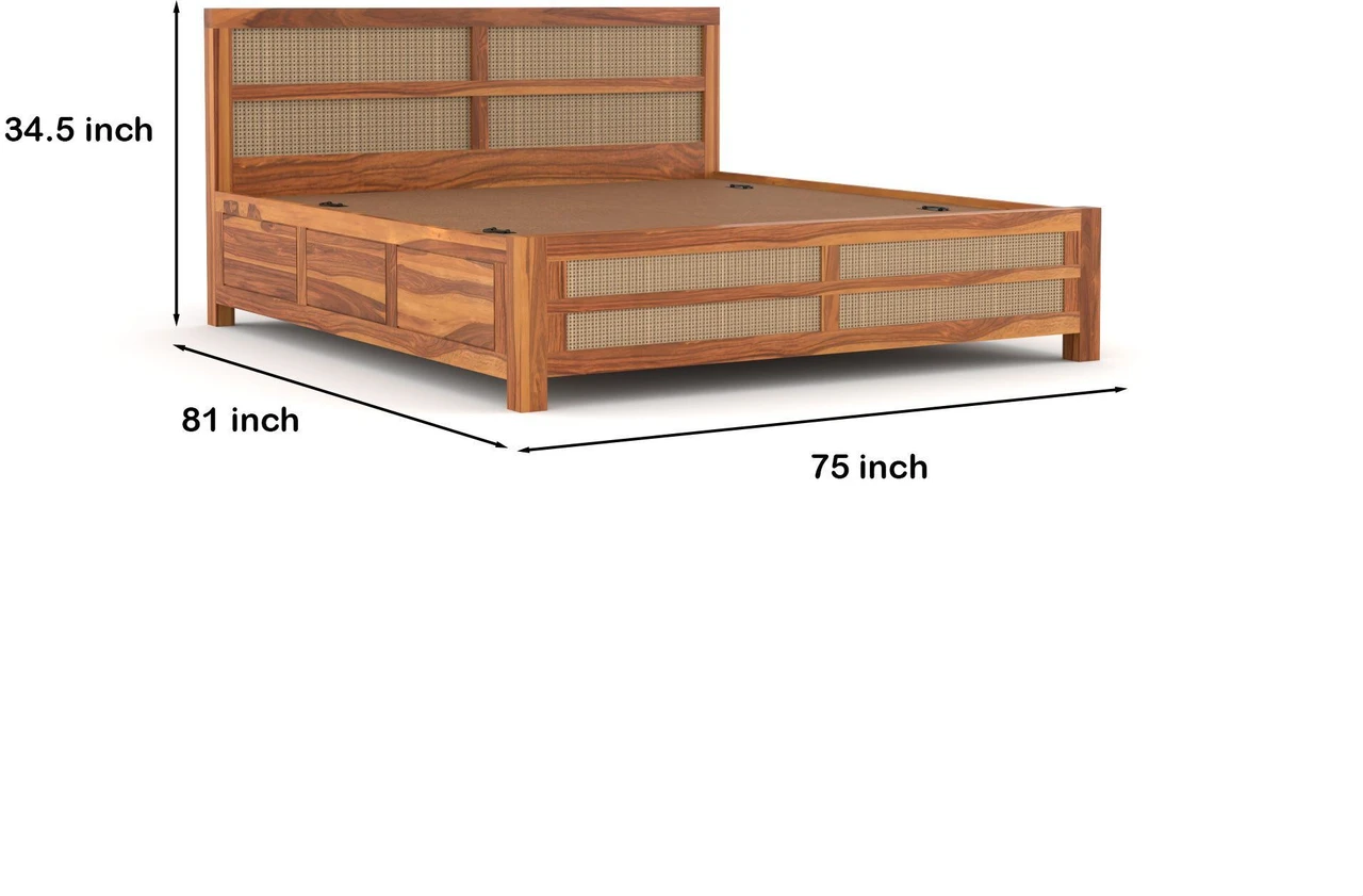 Lorenza Elegant Solid Sheesham Wood Storage Bed with Spacious Drawer Storage - Image 7