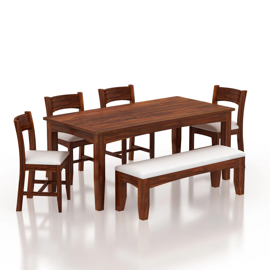 Merivon Luxury Wooden 6 Seater Dining Table Set with Premium Finish - Image 4