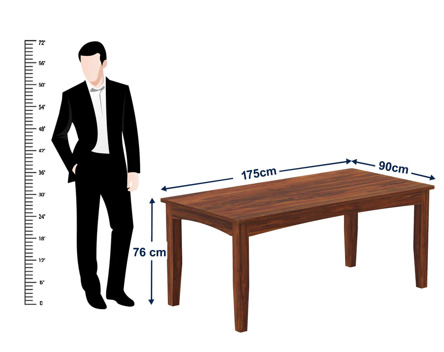 Merivon Luxury Wooden 6 Seater Dining Table Set with Premium Finish - Image 8