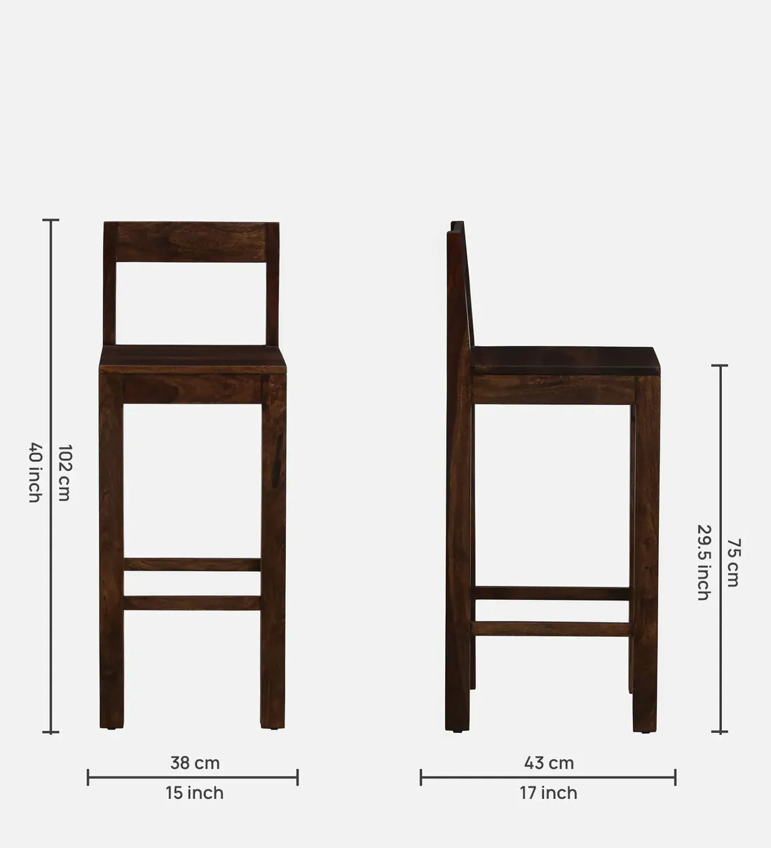 Norvik Luxury Wooden Counter Height Bar Chair - Image 4