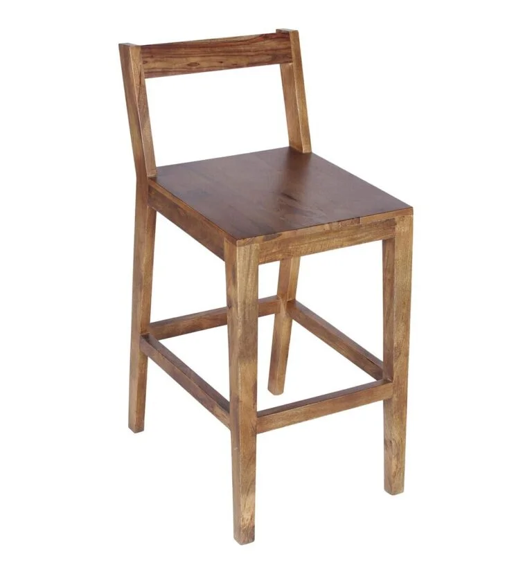 Oakspire Premium Sheesham Wood Bar Chair in Natural Finish - Image 3