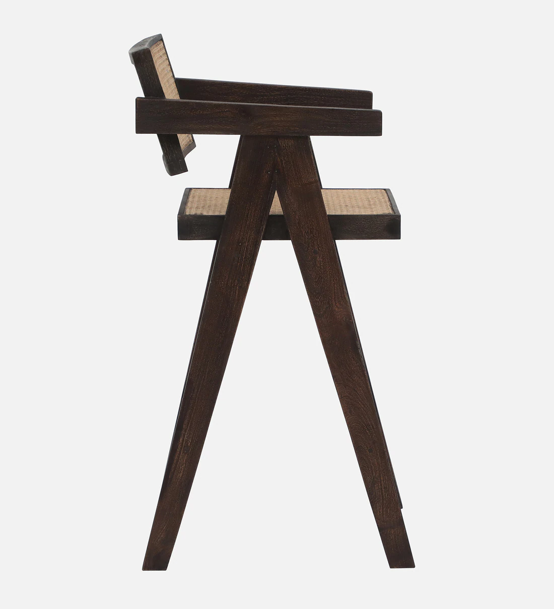 Orlena Modern Solid Wood Bar Chair in Classic Walnut Finish - Image 2